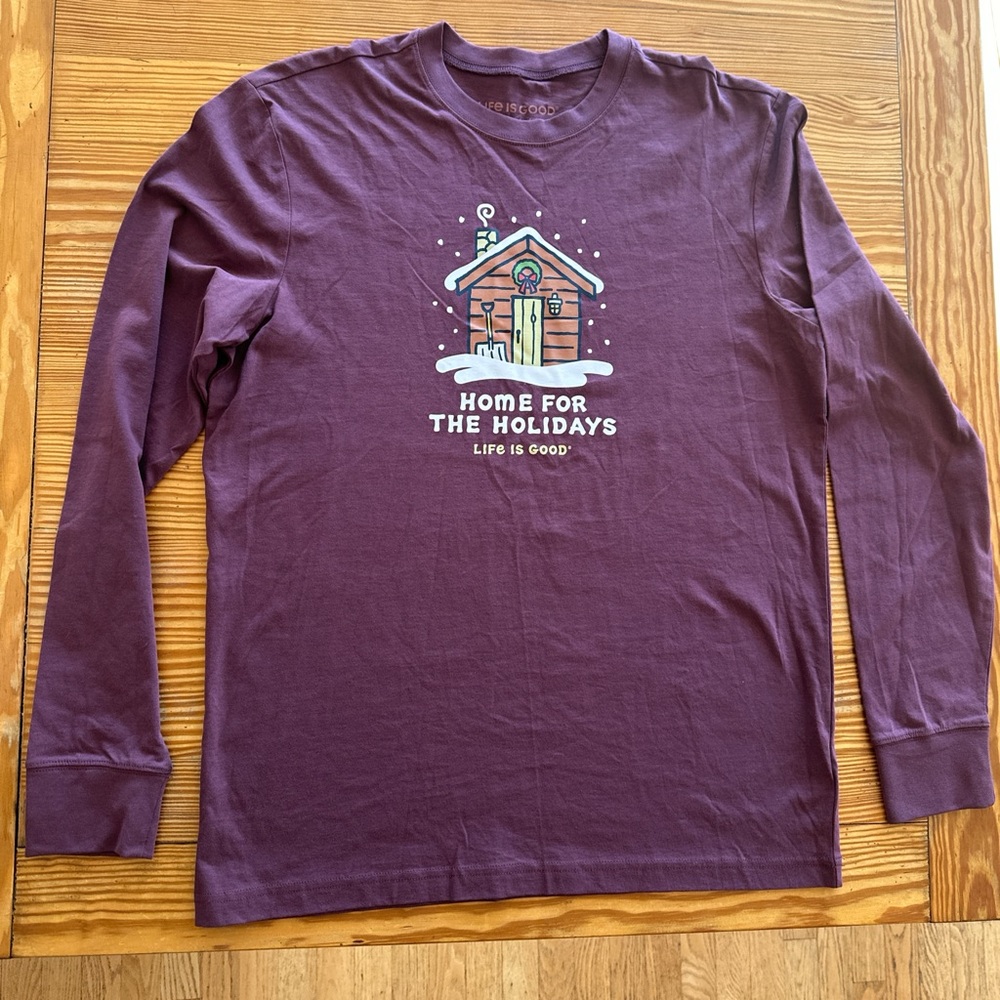 Life Is Good Violet Crew Neck Long sleeve Tee
